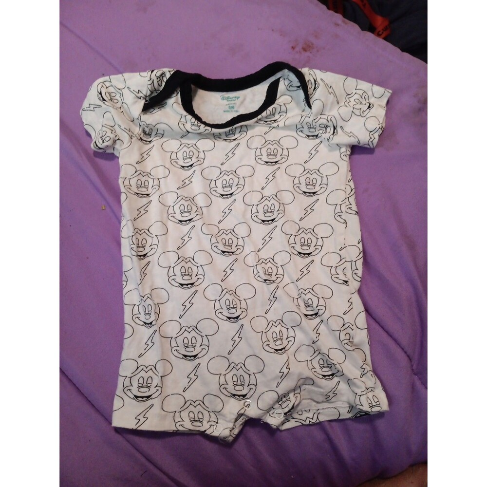 Baby Boys Outfit Mickey Mouse Size 3/6 Months Disney One Piece Bodysuit T-Shirt